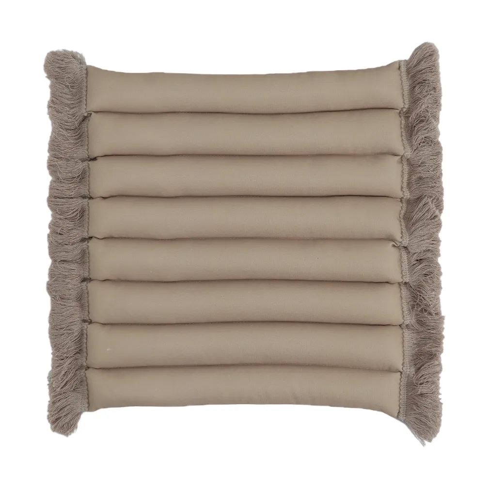 Garden Glory siddehynde med frynser, Beige, beige frynse, 38x40 cm Garden Glory