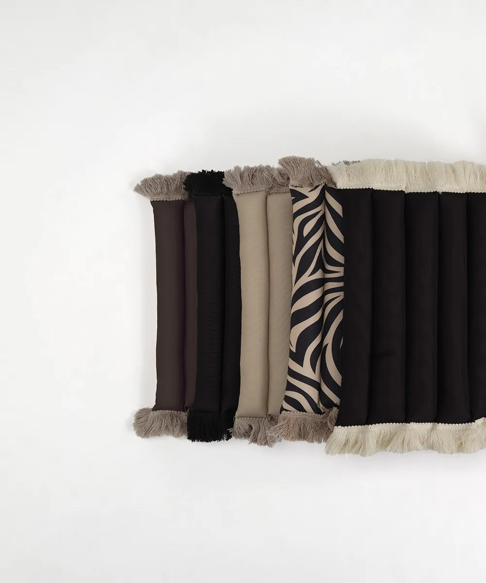 Garden Glory siddehynde med frynser, Brun, beige frynse, 38x120 cm Garden Glory