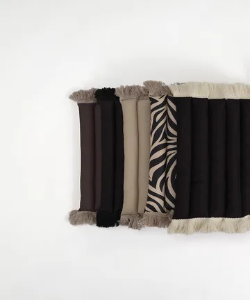 Garden Glory siddehynde med frynser - Brun, beige frynse, 38x120 cm - Garden Glory