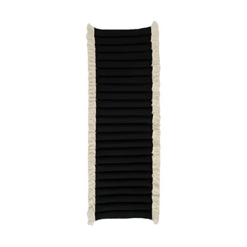 Garden Glory siddehynde med frynser - Sort, offwhite frynse, 38x120 cm - Garden Glory