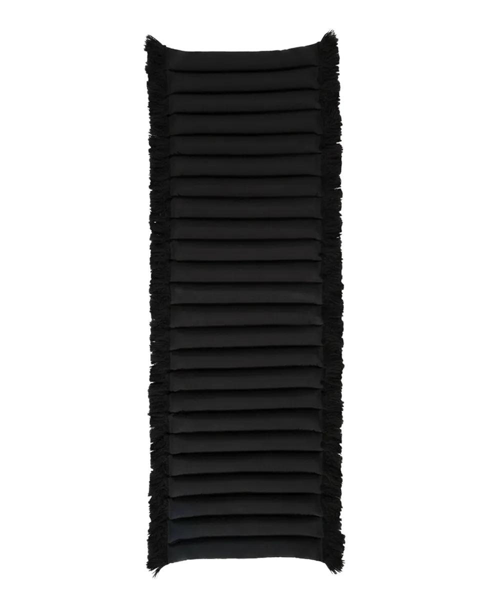 Garden Glory siddehynde med frynser, Sort, sort frynse, 38x120 cm Garden Glory