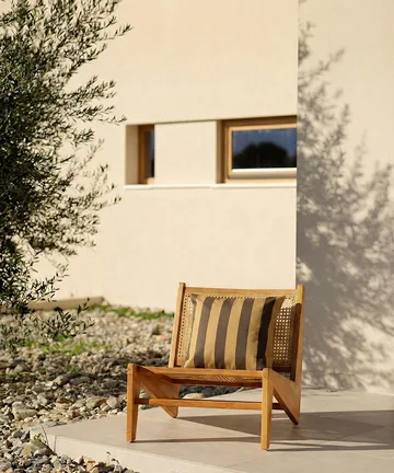 Garden Glory stribet pude - Safrangul-brun, 50x50 cm - Garden Glory