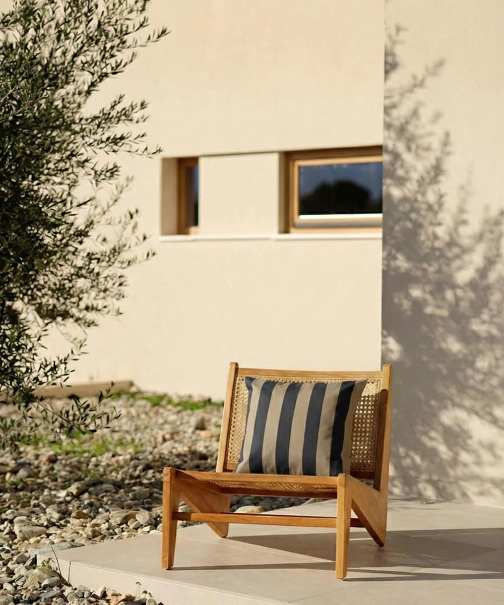 Garden Glory stribet pude, Sort-beige, 50x50 cm Garden Glory