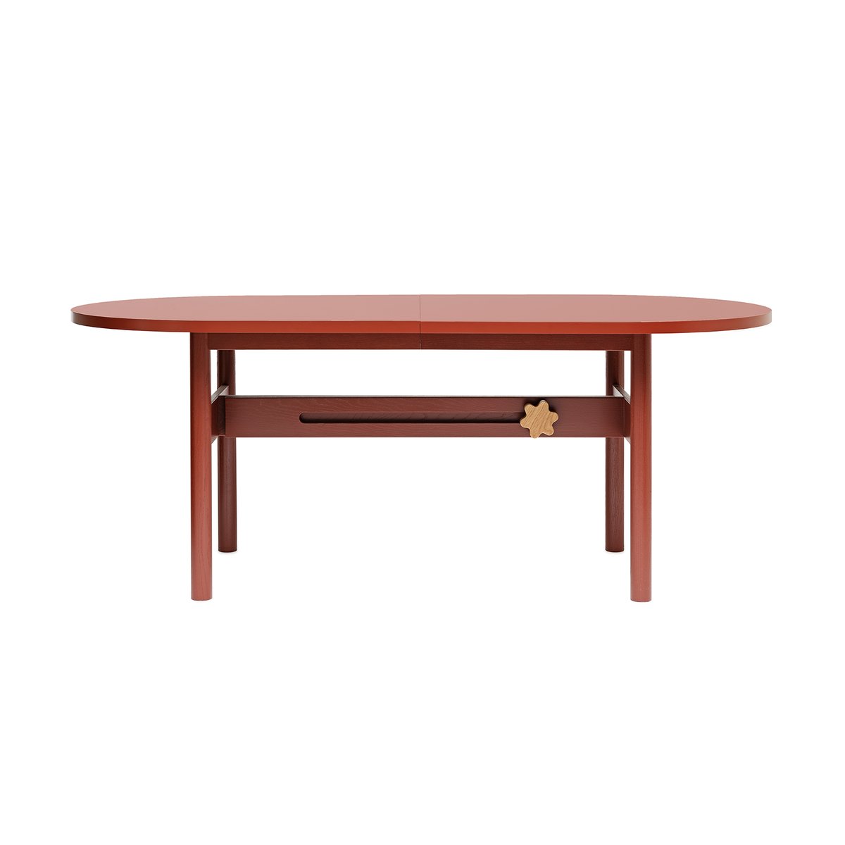 Gärsnäs Ateljébord Eg-rød bejdset-knop i eg | Skandinavisk Design | Spiseborde | Rød