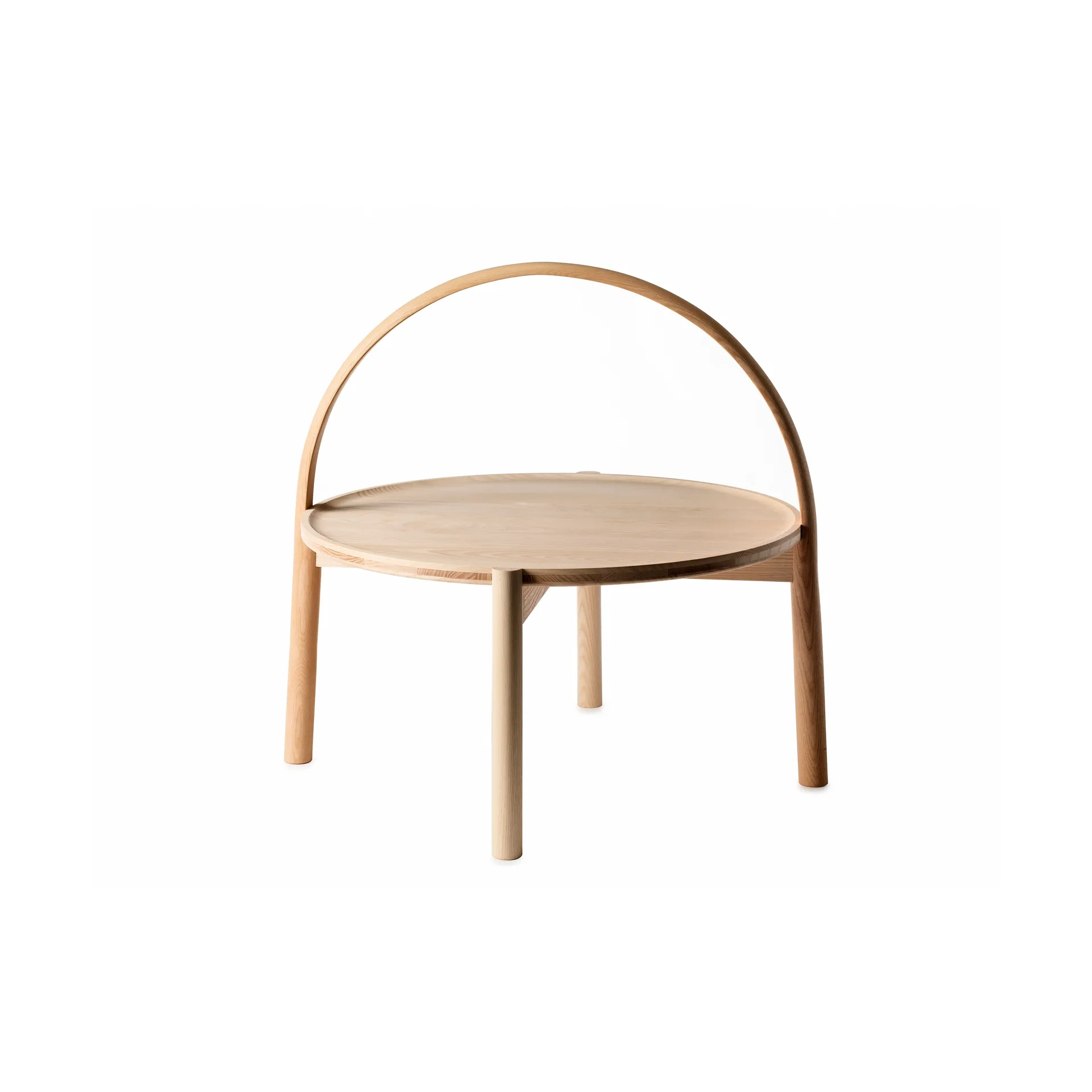 Elna sofabord, Ask-white-Ø60 cm m. bøjle Gärsnäs