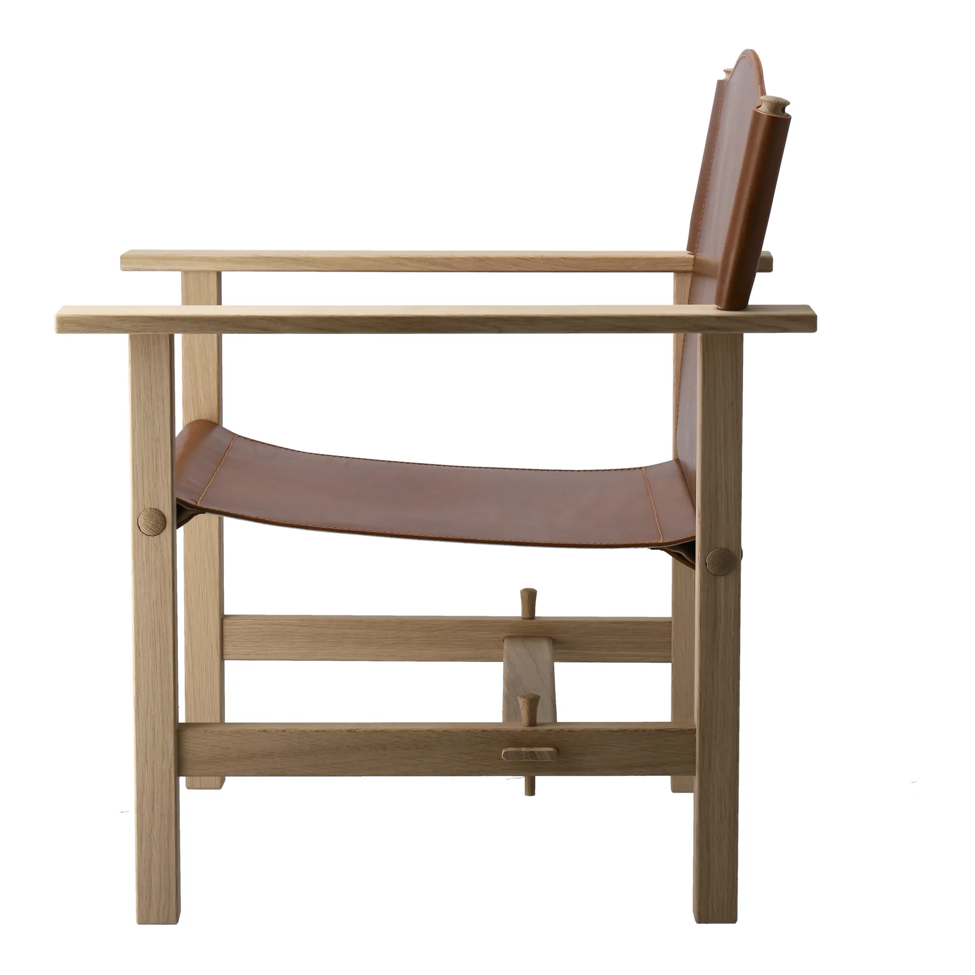 Ferdinand lænestol, Ubehandlet eg-Tärnsjö læder cognac Gärsnäs