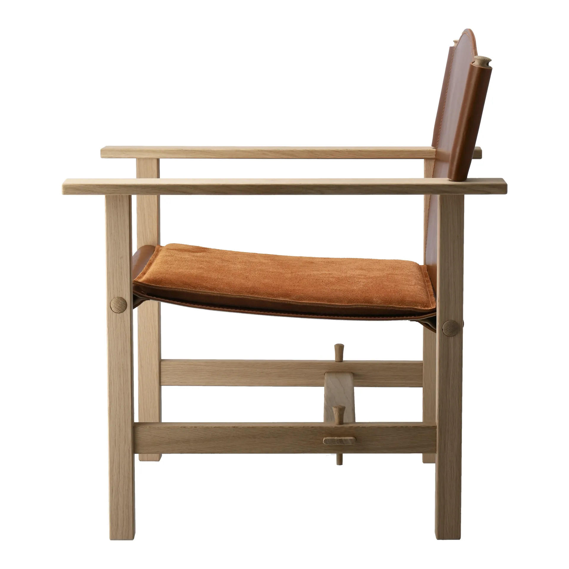 Ferdinand lænestol, Ubehandlet eg-Tärnsjö læder cognac Gärsnäs