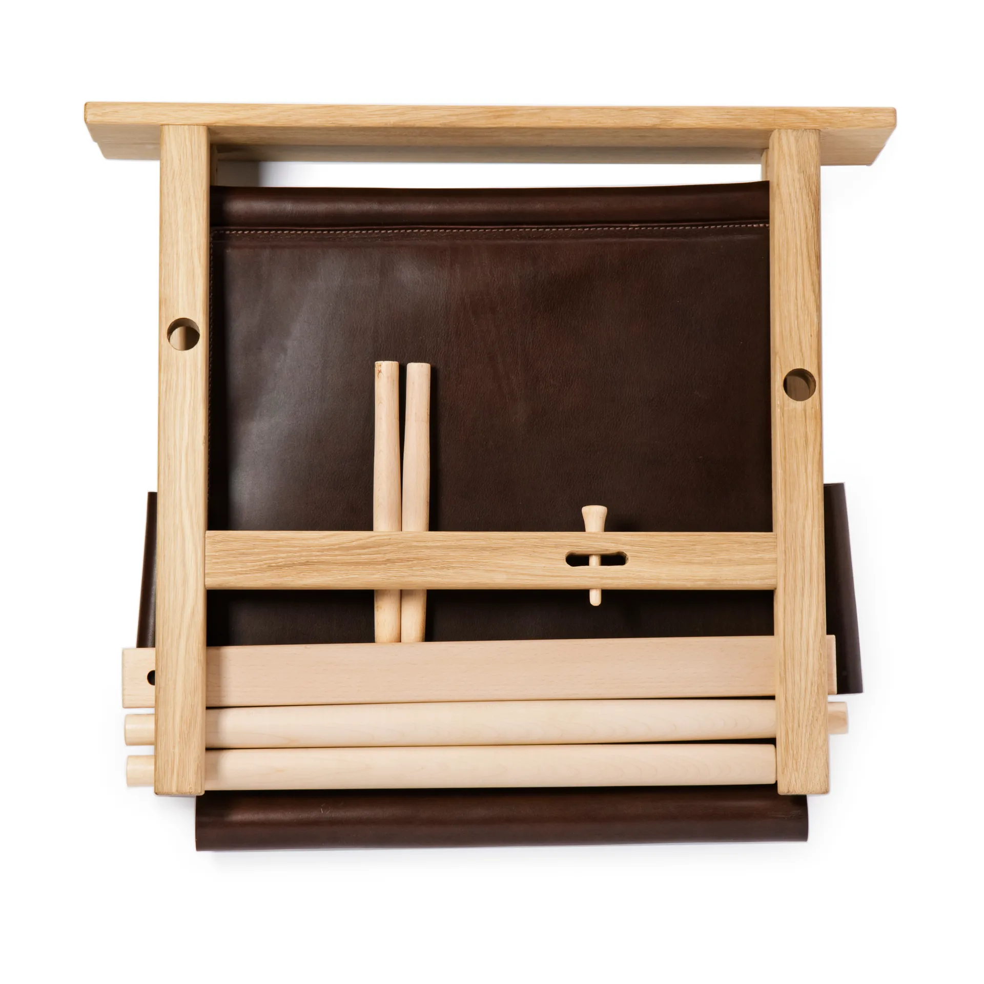 Ferdinand lænestol, Ubehandlet eg-Tärnsjö læder mørkebrun Gärsnäs