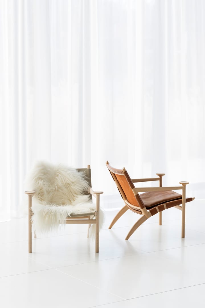 Hedwig lænestol, Bøg-white-tärnsjö læder cognac Gärsnäs