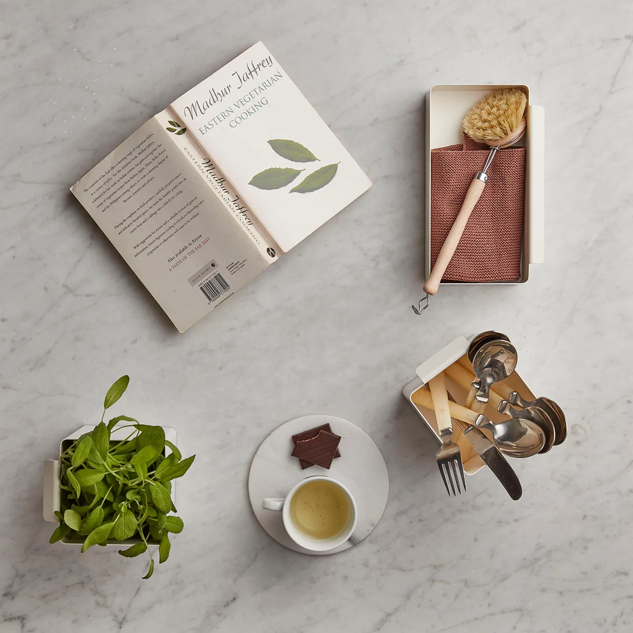 Flex Tray opbevaringsboks, Hvid Gejst