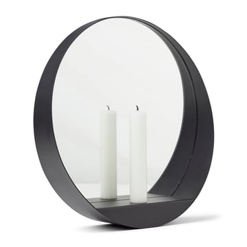 Glim spejl/lysestage Ø28 cm - Sort - Gejst