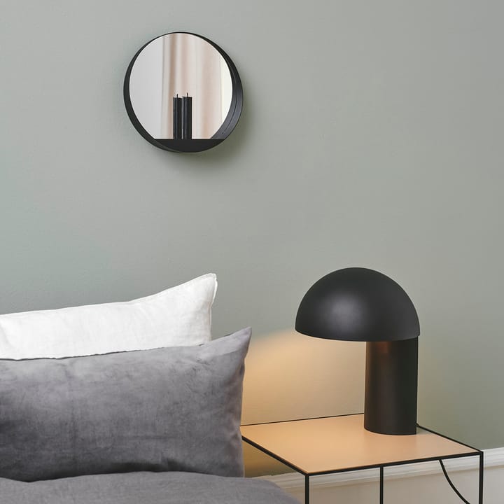 Glim spejl/lysestage Ø28 cm, Sort Gejst
