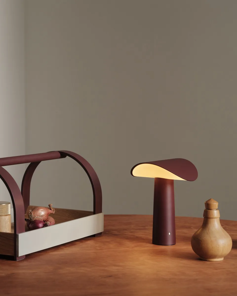 Lium portable bordlampe 22,5 cm, Burgundy Gejst