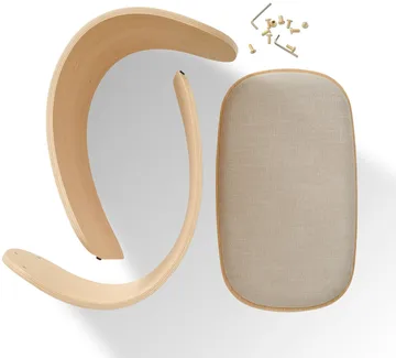 Luno skammel 48x28x72 cm - Eg-beige tekstil - Gejst