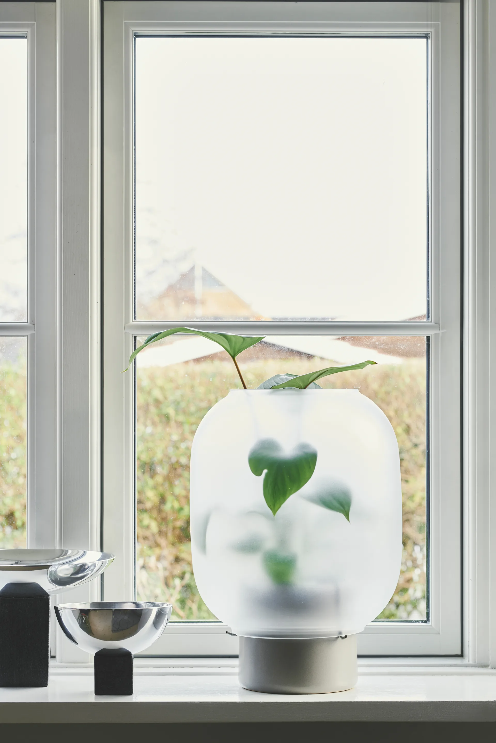 Nebl krukke med frosted glas Ø26 cm, Grå Gejst