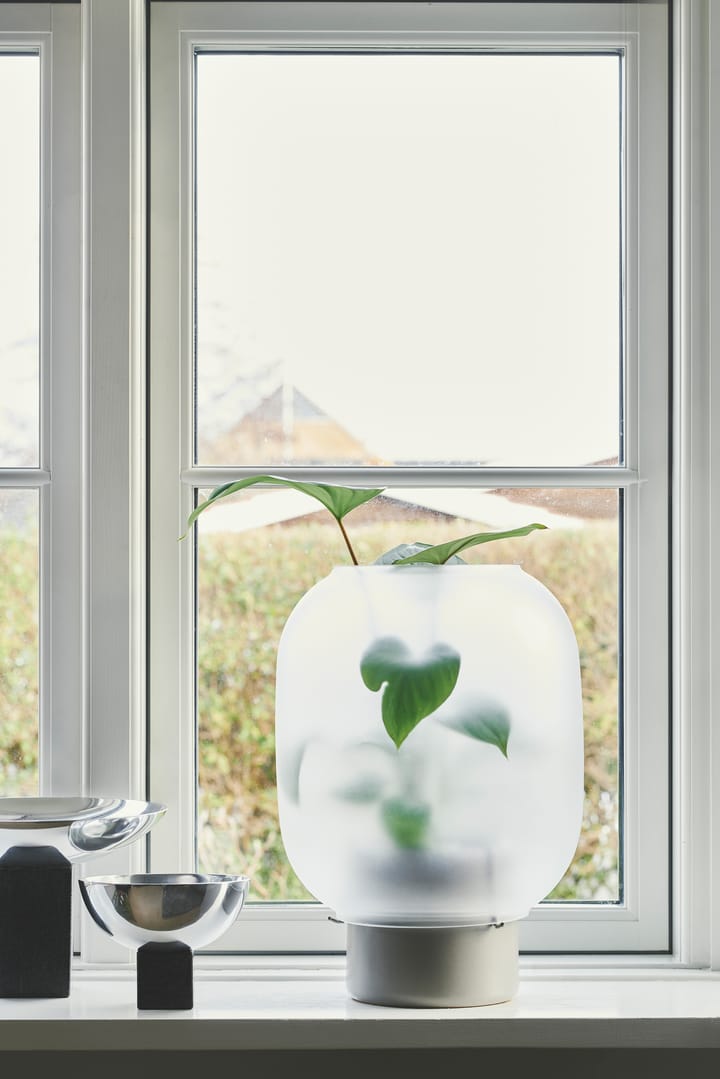 Nebl krukke med frosted glas Ø26 cm, Grå Gejst
