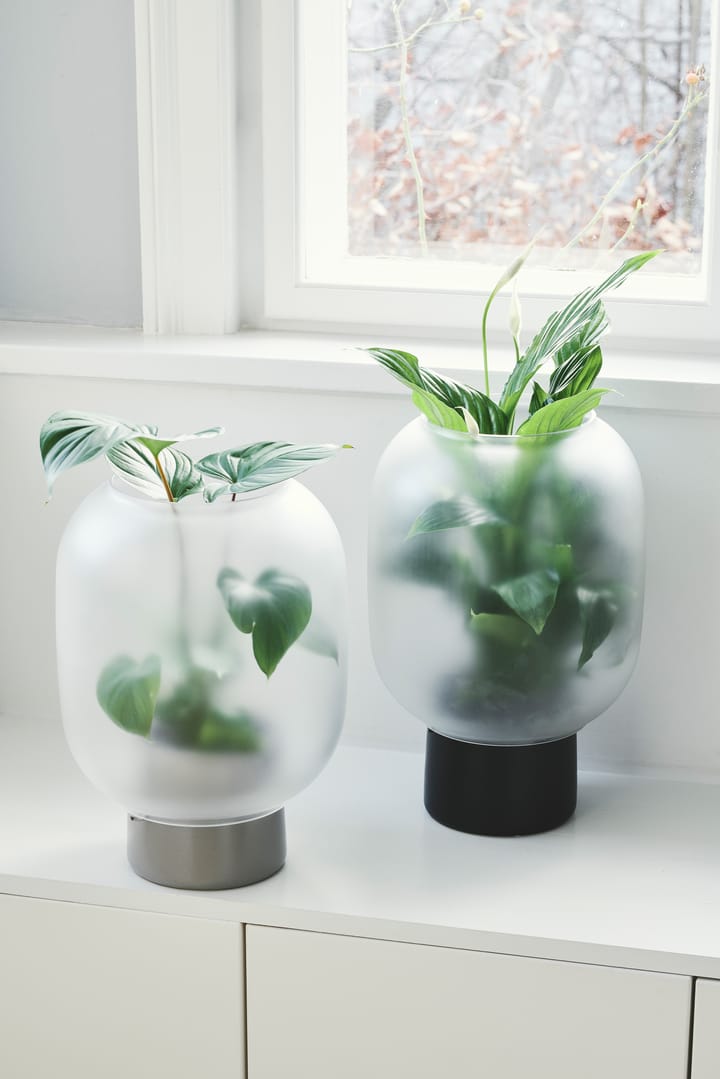 Nebl krukke med frosted glas Ø26 cm, Grå Gejst