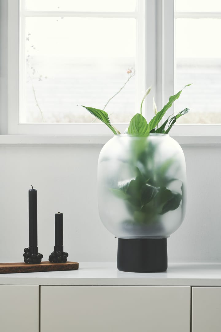 Nebl krukke med frosted glas Ø26 cm, Sort Gejst