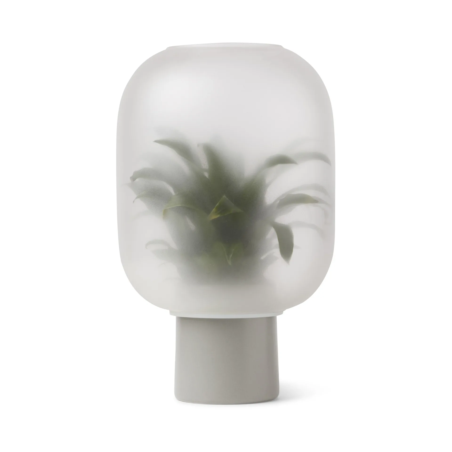 Nebl krukke med matteret glas stor Ø25 cm, Grå Gejst