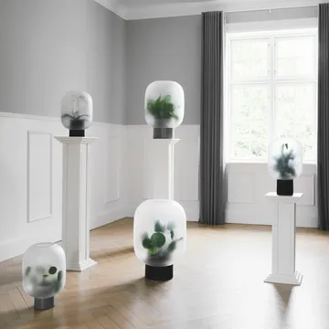 Nebl krukke med matteret glas stor Ø25 cm - Grå - Gejst