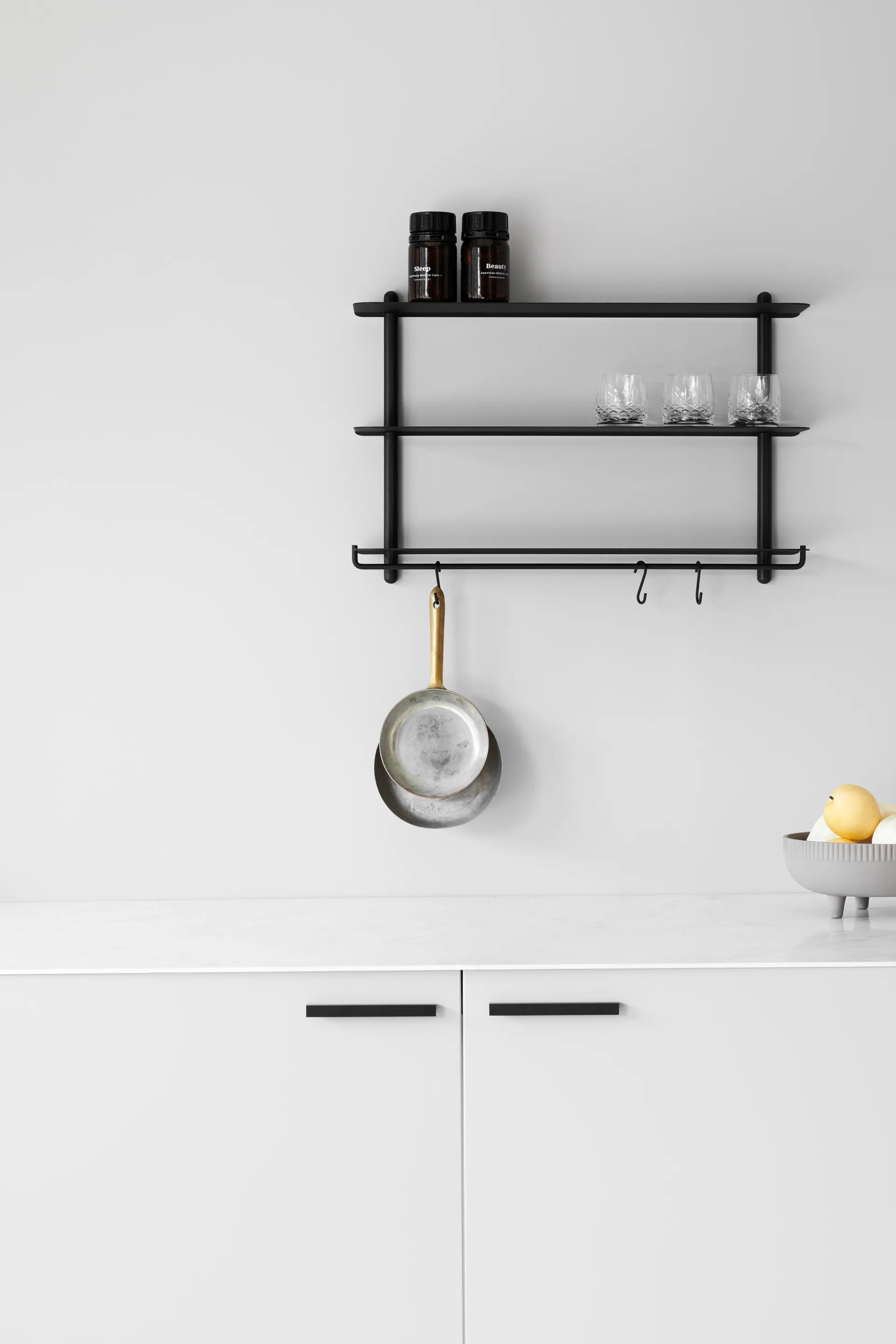 Nivo krog til hylde 3-pak, Sort Gejst