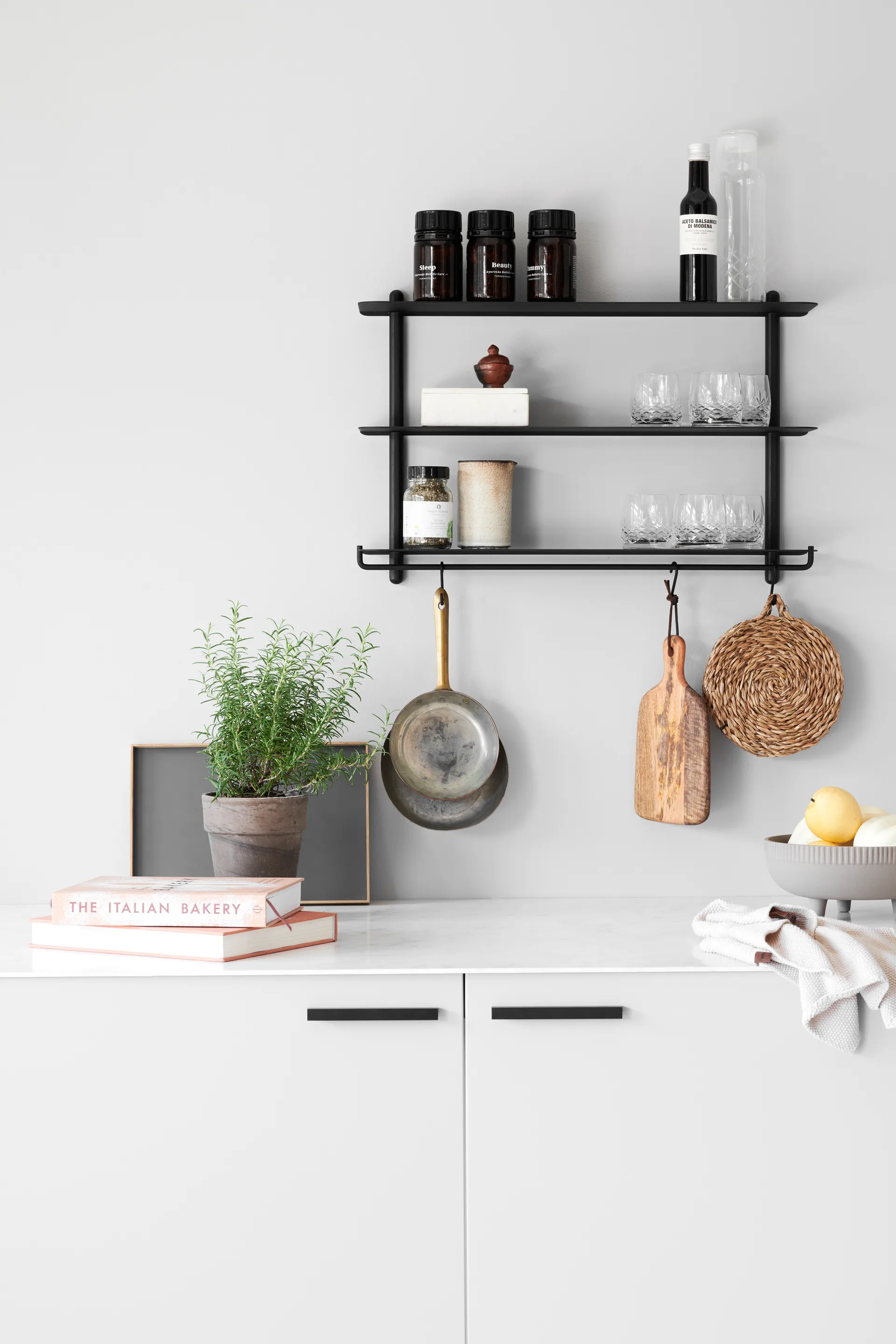 Nivo krog til hylde 3-pak, Sort Gejst