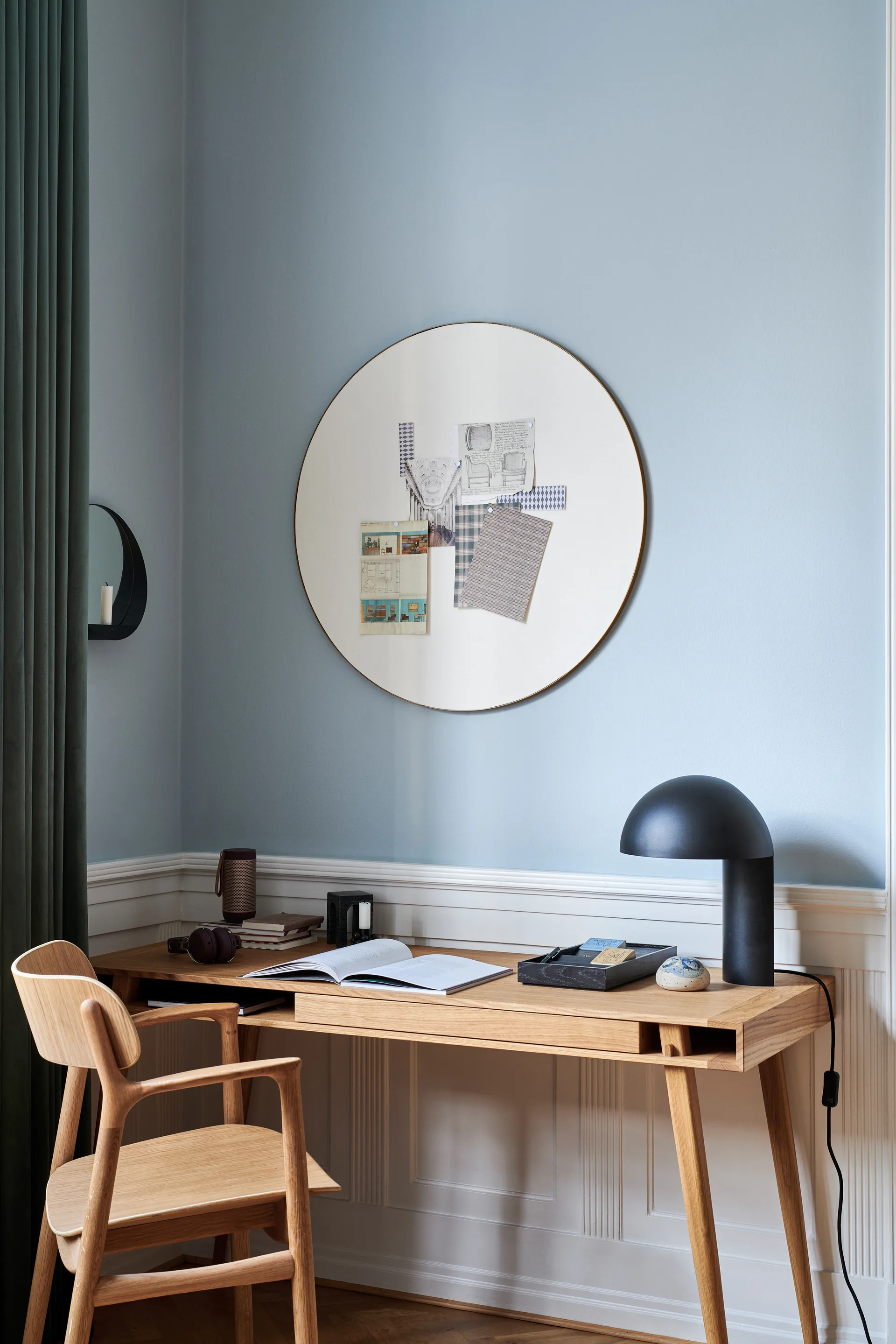 Retell pinboard opslagstavle Ø80 cm, Hvid/Messing Gejst