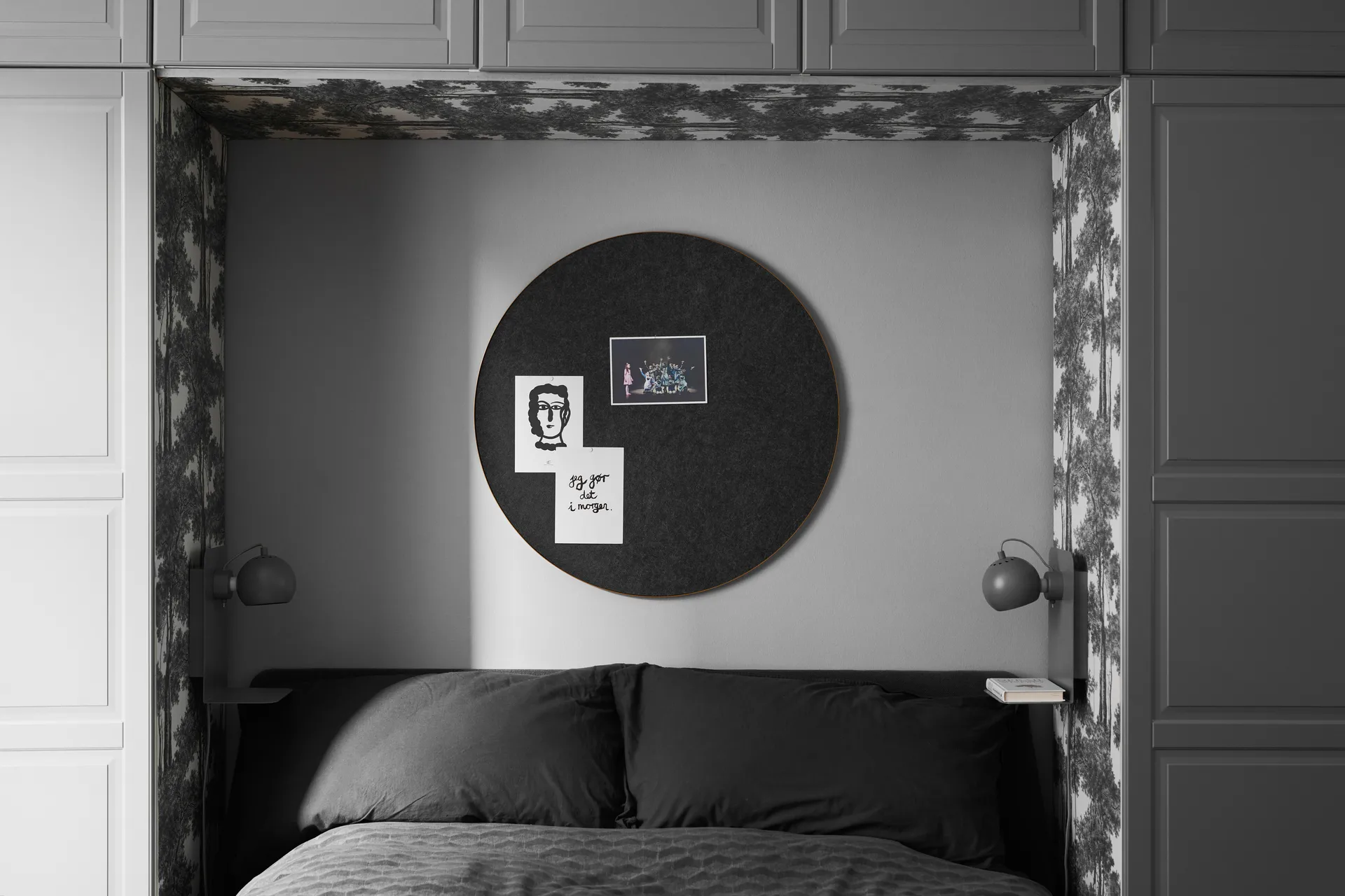 Retell pinboard opslagstavle Ø80 cm, Sort/Messing Gejst