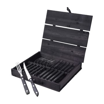 Gense Old Farmer Black grillbestik, 12 dele - 6+6 sort - Gense