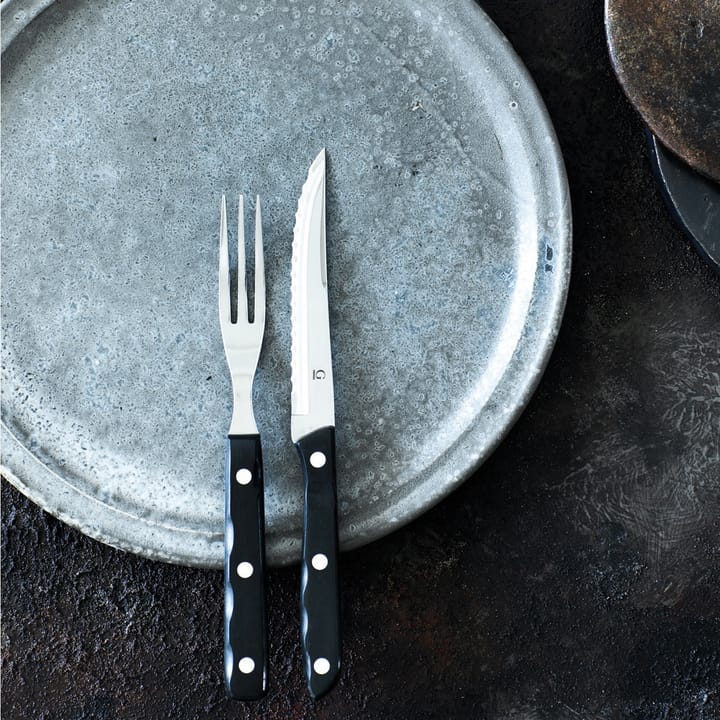Gense Old Farmer Black grillbestik, 12 dele, 6+6 sort Gense