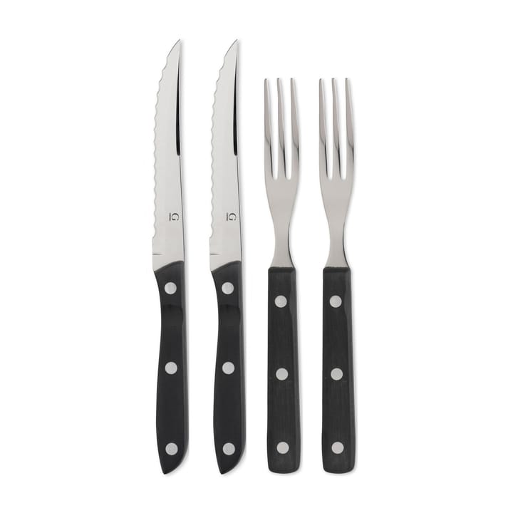 Gense Old Farmer Black grillbestik, 4 dele - 2+2 sort - Gense