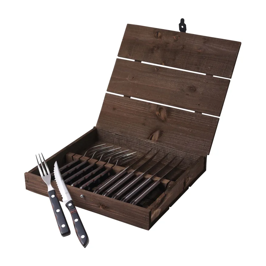 Gense Old Farmer Classic grillbestik, 12 dele, 6+6 rødbrun Gense