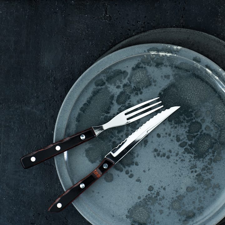 Gense Old Farmer Classic grillbestik, 12 dele, 6+6 rødbrun Gense
