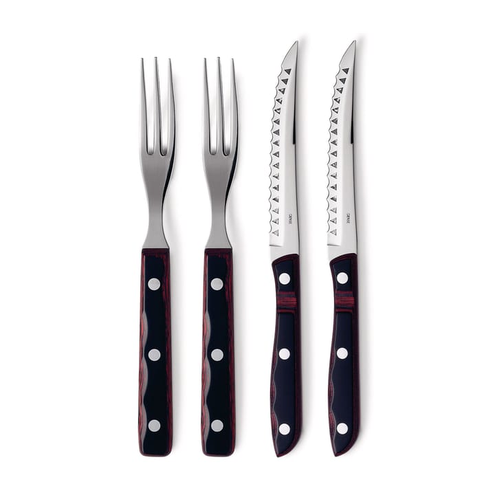 Gense Old Farmer Classic grillbestik, 4 dele - 2+2 rødbrun - Gense