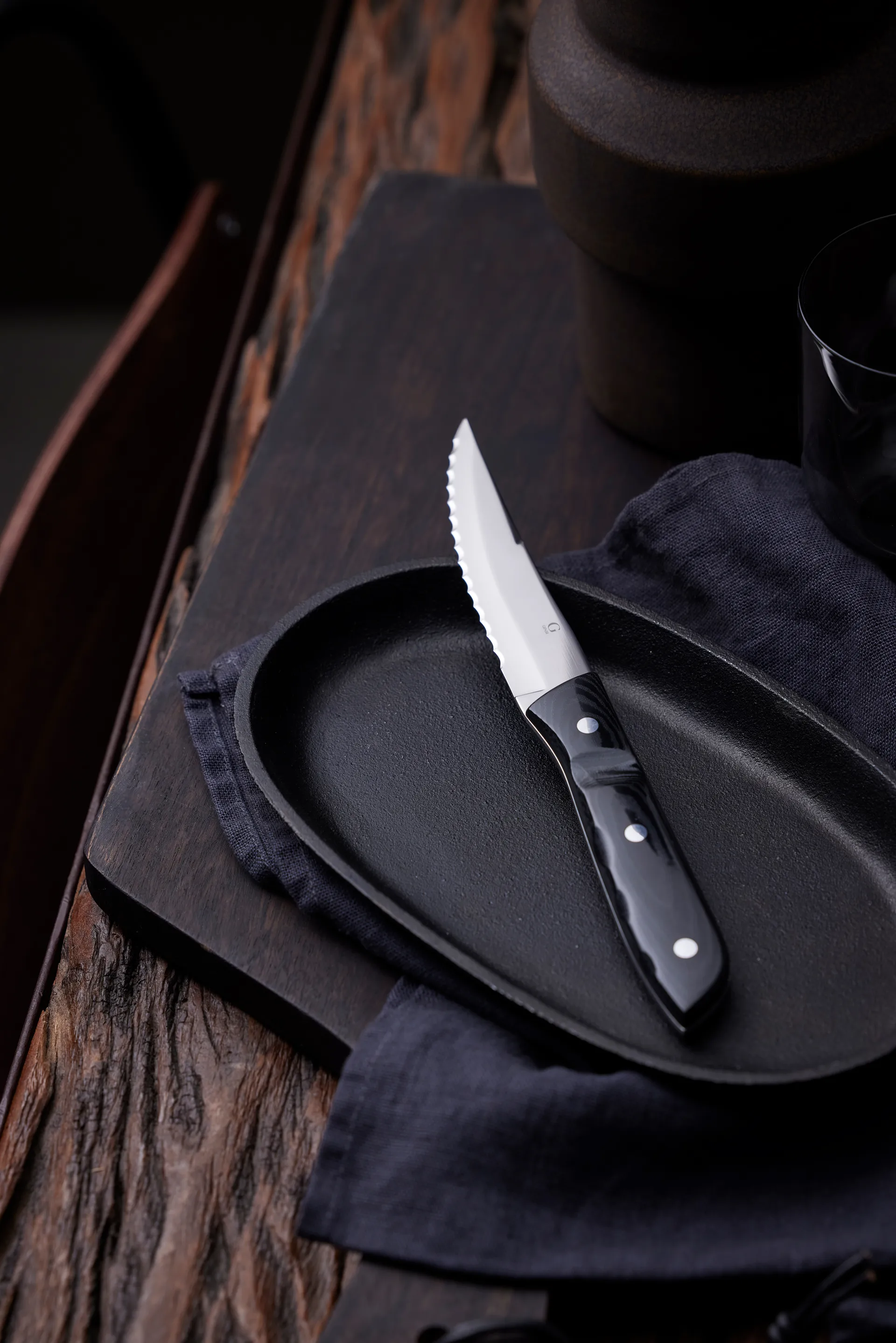 Old Farmer steakkniv XL, Micarta Gense