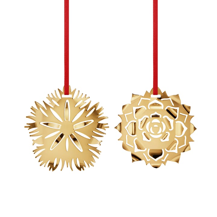 2020 sæt Ice Dianthus og Ice Rosette - Forgyldt - Georg Jensen