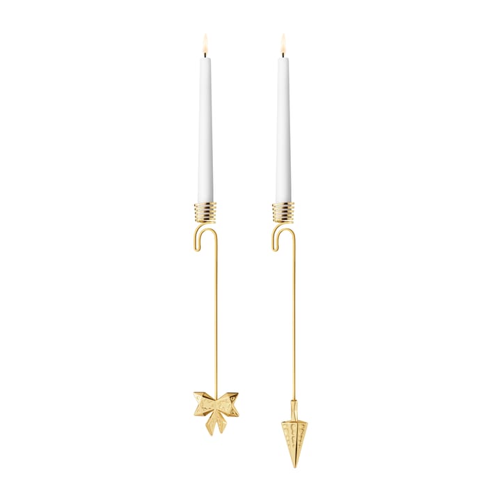 2022 Bow & Cone lysestage hængende 2 dele, Forgyldt Georg Jensen