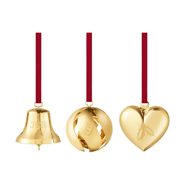 2026-års pynte-sæt - Guld, 3 dele - Georg Jensen