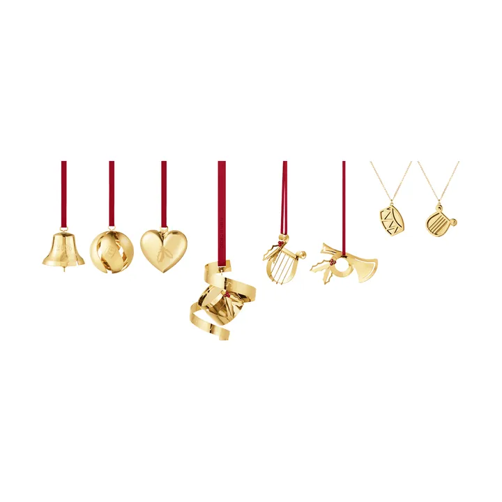 2026-års pynte-sæt - Guld, 8 dele - Georg Jensen