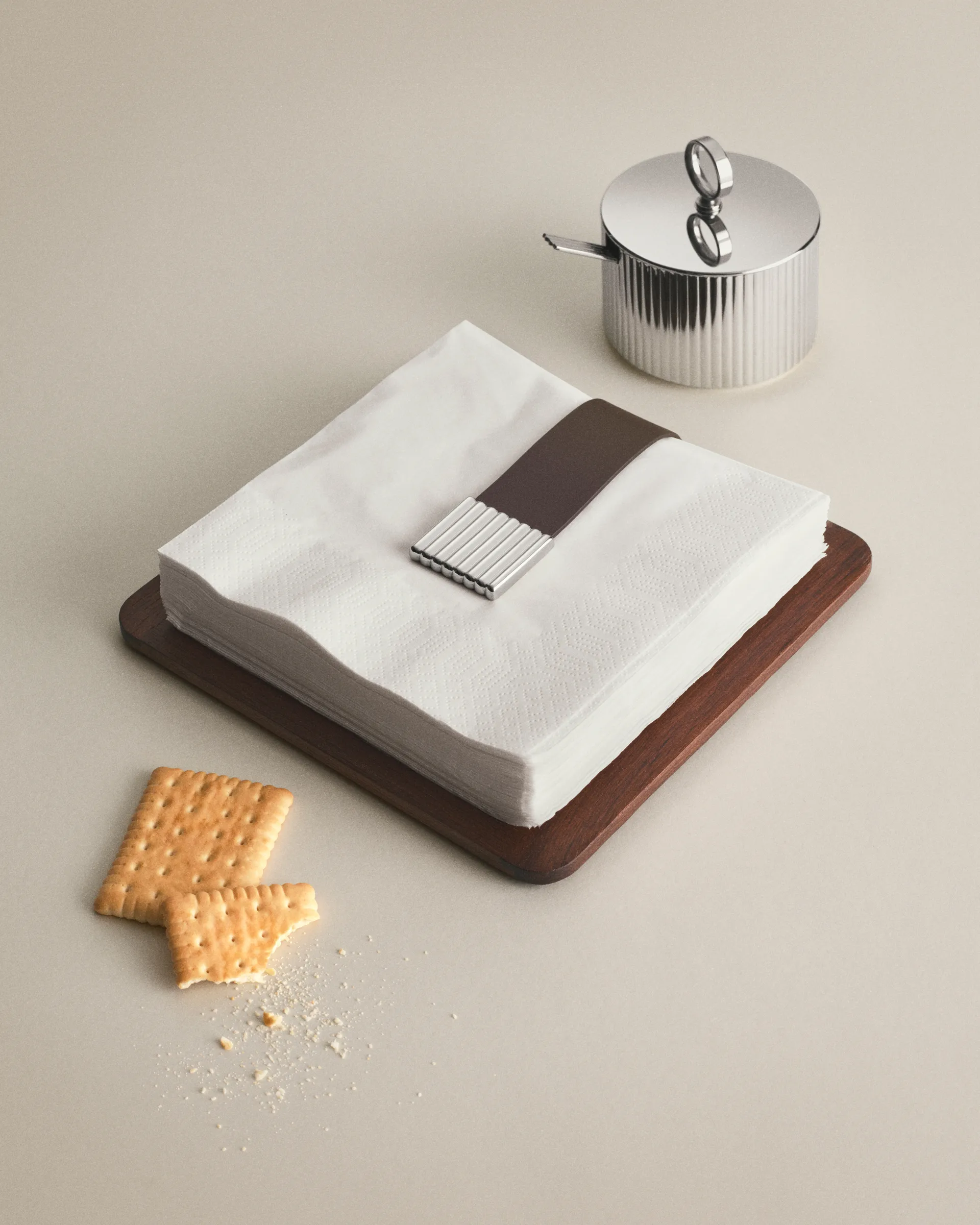 Bernadotte servetholder 20,1x20,1 cm, Rustfrit stål Georg Jensen