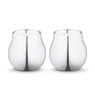 Cafu lysestage 2 stk - rustfrit stål - Georg Jensen