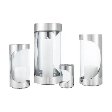Chrome contours hurricane fyrfadsstage 28 cm - Rustfrit stål - Georg Jensen