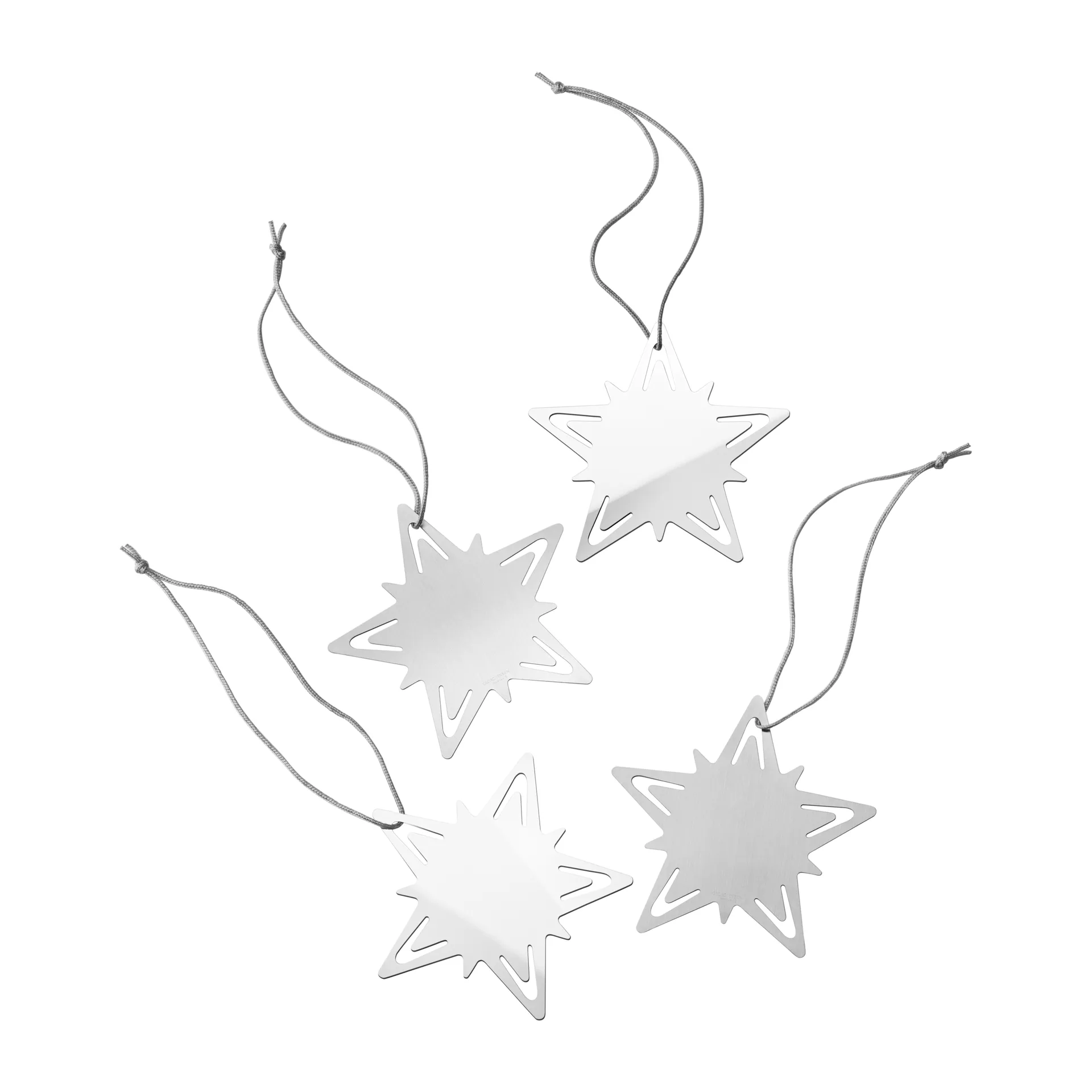 Classic christmas star bordkort 4-pak, Sølv Georg Jensen