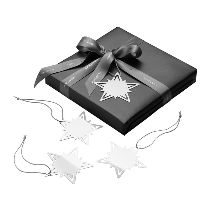 Classic christmas star bordkort 4-pak, Sølv Georg Jensen