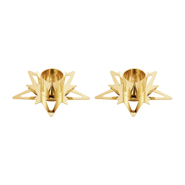 Classic christmas star lysestage Ø9 cm 2-pak
 - Guld - Georg Jensen
