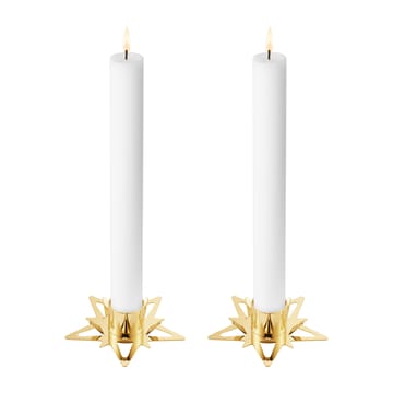 Classic christmas star lysestage Ø9 cm 2-pak
 - Guld - Georg Jensen