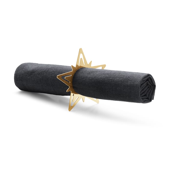 Classic christmas star servietring Ø9 cm 2-pak, Guld Georg Jensen
