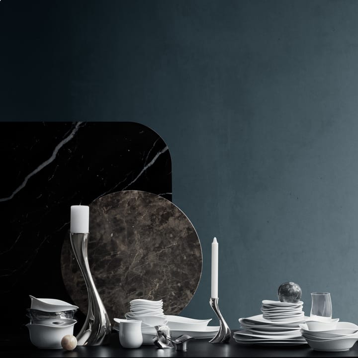 Cobra varmelysestage 2-pakke - rustfrit stål - Georg Jensen
