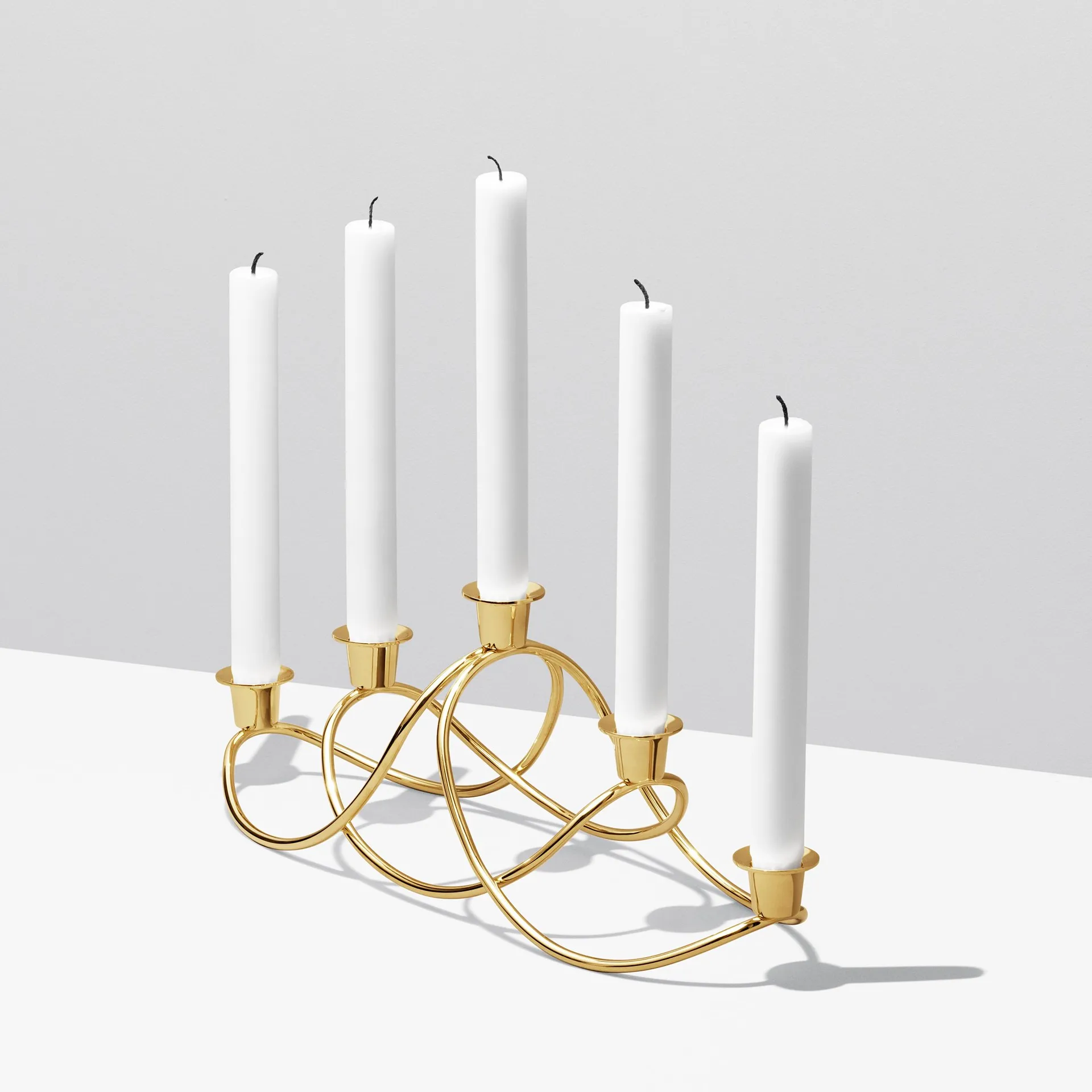 Harmony lysestage, forgyldt Georg Jensen