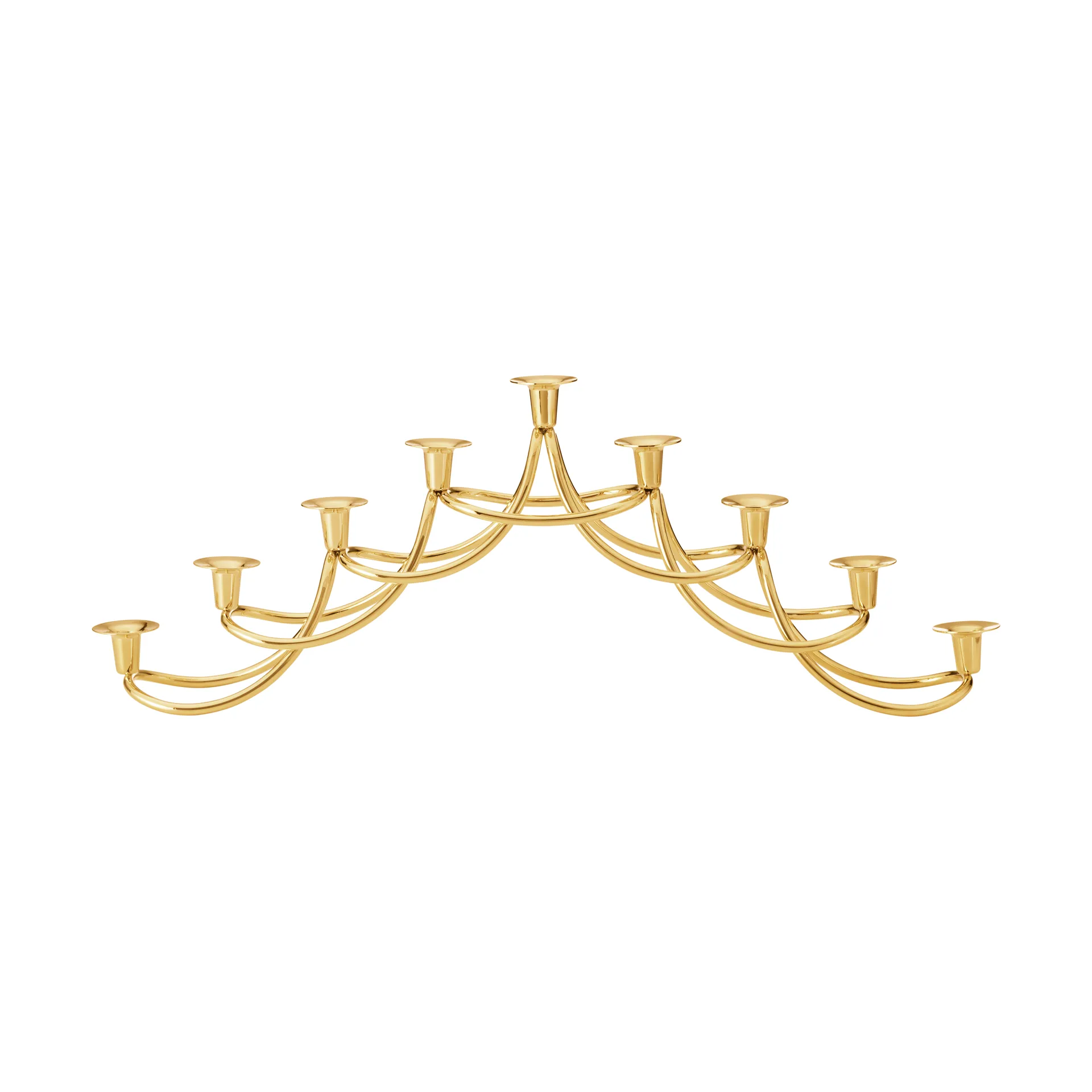 Georg Jensen Harmony menorah lysestage Guldpläteret rustfrit stål